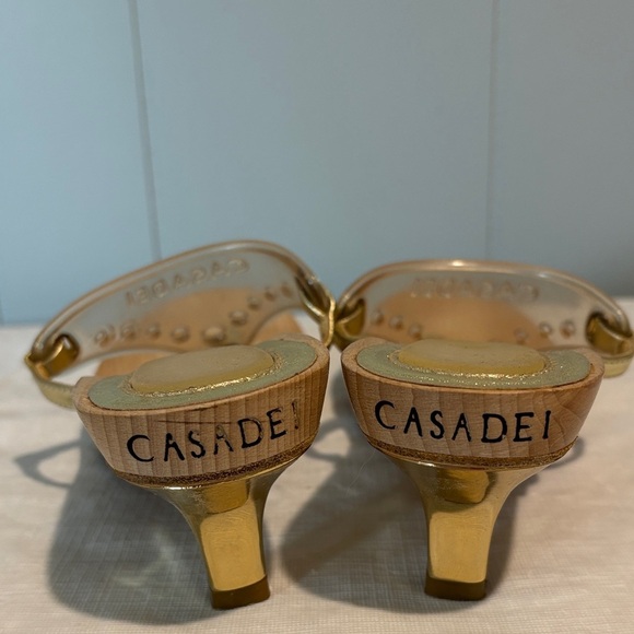 Casadei Transparent and Gold Mules - Picture 5 of 6